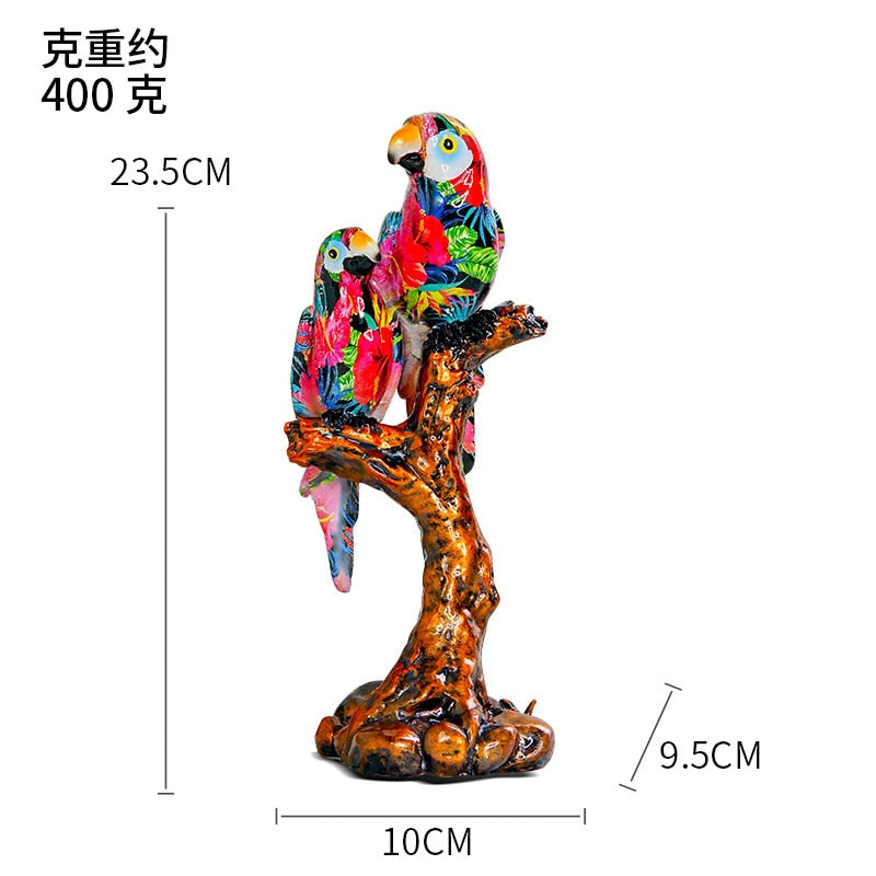 European Style Creative Resin Parrot Home Decoration Living Room Decoration Office Desktop Porch Decoration acacuss
