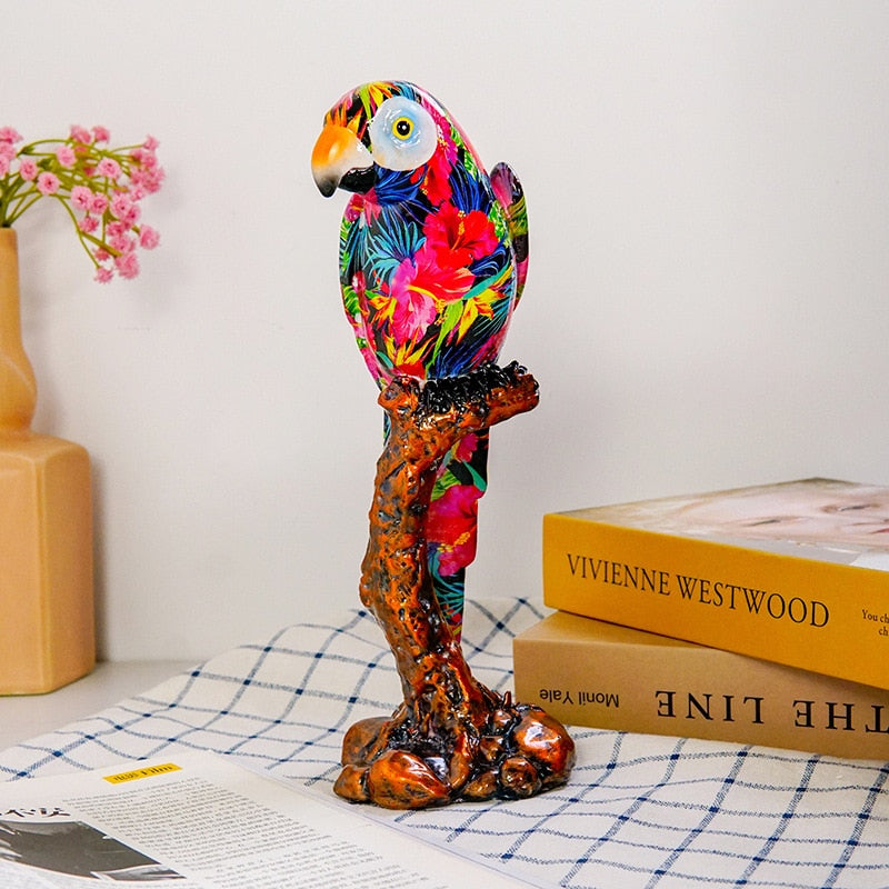 European Style Creative Resin Parrot Home Decoration Living Room Decoration Office Desktop Porch Decoration acacuss