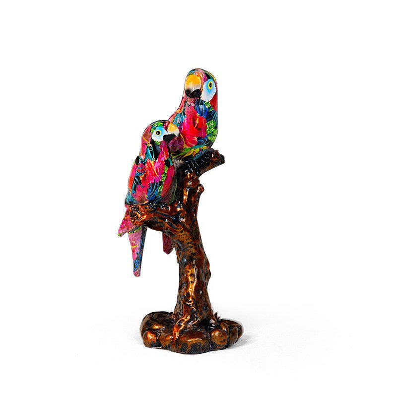 European Style Creative Resin Parrot Home Decoration Living Room Decoration Office Desktop Porch Decoration acacuss