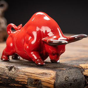 European ceramic bull figurine，Modern art sculpture，Home decoration accessories，Office decoration figurines acacuss
