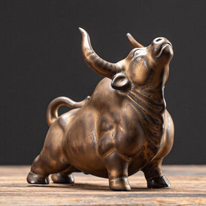 European ceramic bull figurine，Modern art sculpture，Home decoration accessories，Office decoration figurines acacuss