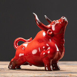 European ceramic bull figurine，Modern art sculpture，Home decoration accessories，Office decoration figurines acacuss