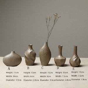 European-style stoneware flower ceramic vase Chinese and Japanese ceramic small vase retro flower pottery ornaments acacuss