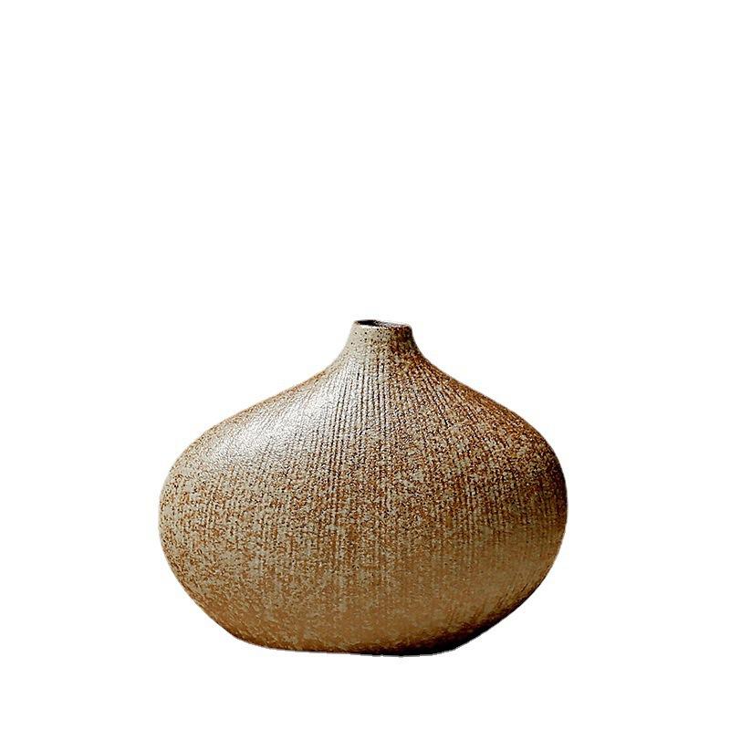 European-style stoneware flower ceramic vase Chinese and Japanese ceramic small vase retro flower pottery ornaments acacuss