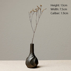 European-style stoneware flower ceramic vase Chinese and Japanese ceramic small vase retro flower pottery ornaments acacuss
