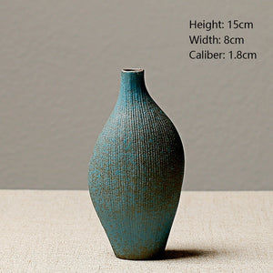 European-style stoneware flower ceramic vase Chinese and Japanese ceramic small vase retro flower pottery ornaments acacuss