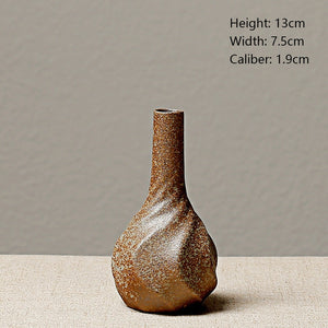 European-style stoneware flower ceramic vase Chinese and Japanese ceramic small vase retro flower pottery ornaments acacuss