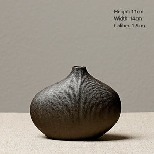 European-style stoneware flower ceramic vase Chinese and Japanese ceramic small vase retro flower pottery ornaments acacuss
