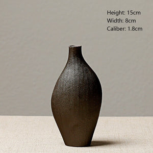 European-style stoneware flower ceramic vase Chinese and Japanese ceramic small vase retro flower pottery ornaments acacuss