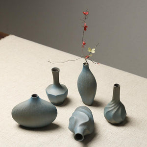European-style stoneware flower ceramic vase Chinese and Japanese ceramic small vase retro flower pottery ornaments acacuss