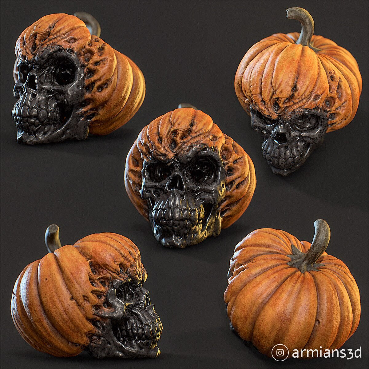 Evil Pumpkin Skull Halloween Pumpkin Ornaments Ornaments Crafts acacuss