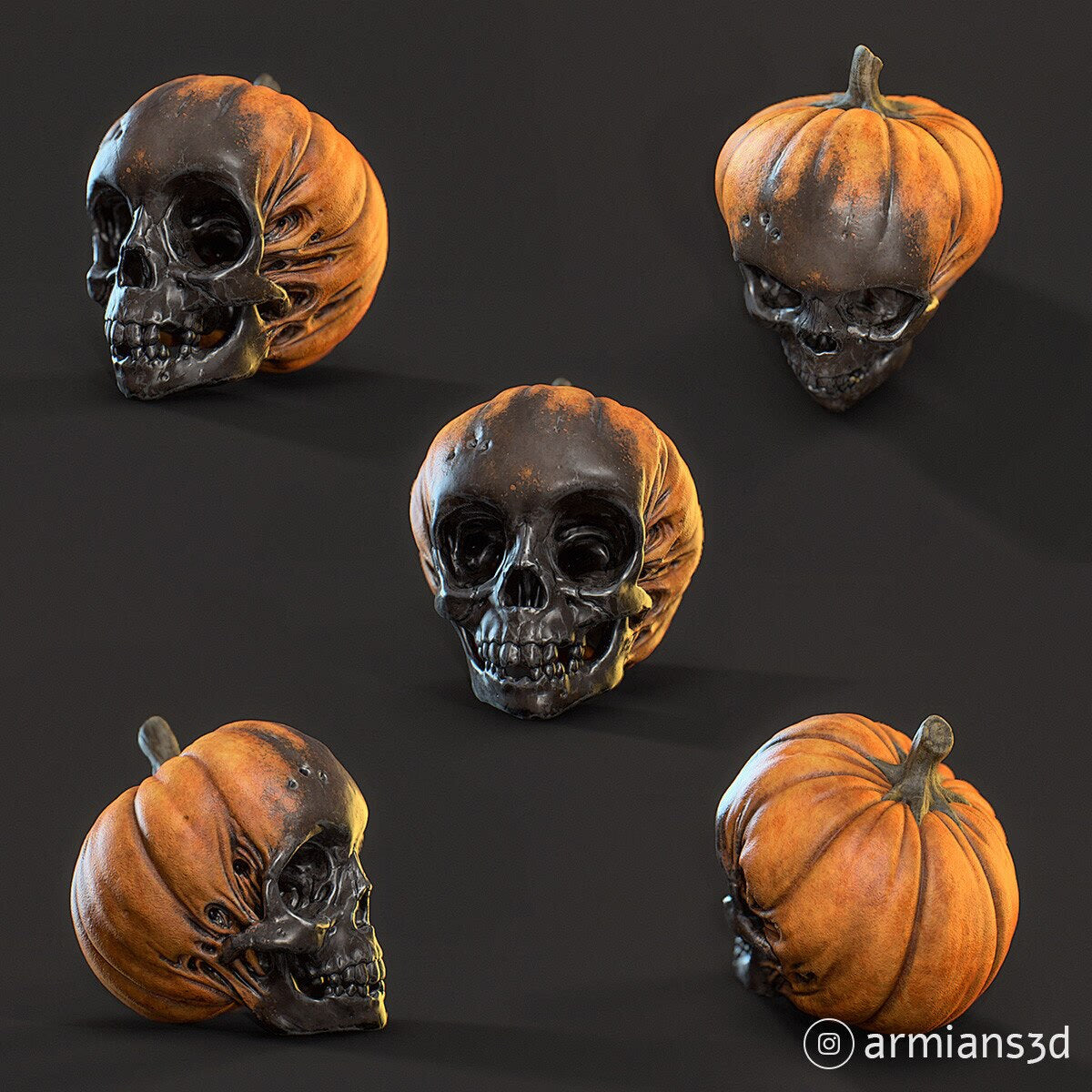 Evil Pumpkin Skull Halloween Pumpkin Ornaments Ornaments Crafts acacuss