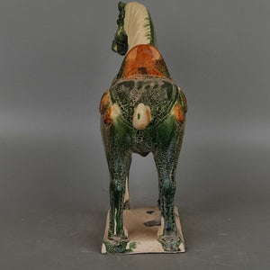 Excavated From the Imitation Museum Home Decor Tang Sancai Green Glazed War Horse Antique Porcelain Antiques Antiques Room acacuss