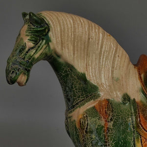 Excavated From the Imitation Museum Home Decor Tang Sancai Green Glazed War Horse Antique Porcelain Antiques Antiques Room acacuss