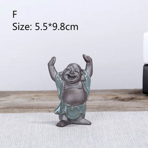 F Bonsai Fairy Garden Ornament Ceramic Figure Ge Yao Zen Meaning Little Monk Micro Landscape Home Decoration Accessories Tea Pet acacuss
