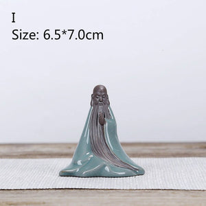 F Bonsai Fairy Garden Ornament Ceramic Figure Ge Yao Zen Meaning Little Monk Micro Landscape Home Decoration Accessories Tea Pet acacuss