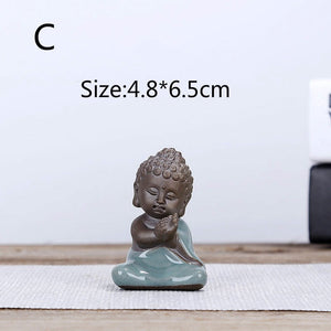 F Bonsai Fairy Garden Ornament Ceramic Figure Ge Yao Zen Meaning Little Monk Micro Landscape Home Decoration Accessories Tea Pet acacuss