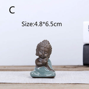 F Bonsai Fairy Garden Ornament Ceramic Figure Ge Yao Zen Meaning Little Monk Micro Landscape Home Decoration Accessories Tea Pet acacuss