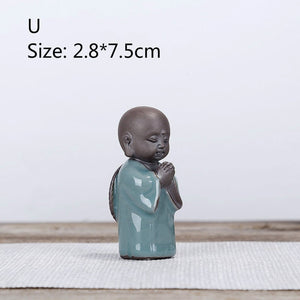 F Bonsai Fairy Garden Ornament Ceramic Figure Ge Yao Zen Meaning Little Monk Micro Landscape Home Decoration Accessories Tea Pet acacuss