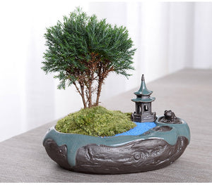 F Bonsai Fairy Garden Ornament Ceramic Figure Ge Yao Zen Meaning Little Monk Micro Landscape Home Decoration Accessories Tea Pet acacuss