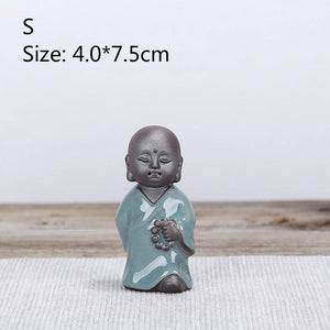 F Bonsai Fairy Garden Ornament Ceramic Figure Ge Yao Zen Meaning Little Monk Micro Landscape Home Decoration Accessories Tea Pet acacuss