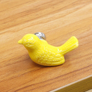 Factory Ceramic Handle European Modern Pigeon Cartoon Children's Cabinet Drawer White Single-hole Handle Bird Cute Fun Children acacuss