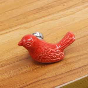 Factory Ceramic Handle European Modern Pigeon Cartoon Children's Cabinet Drawer White Single-hole Handle Bird Cute Fun Children acacuss