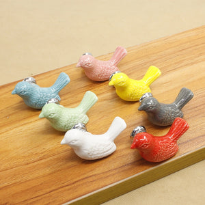 Factory Ceramic Handle European Modern Pigeon Cartoon Children's Cabinet Drawer White Single-hole Handle Bird Cute Fun Children acacuss