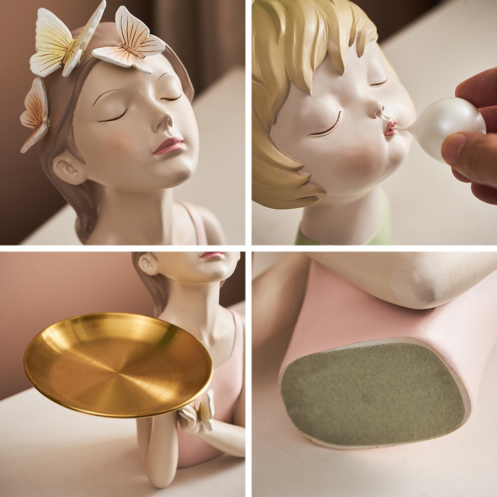 Fairy Tale Girl Sculpture Fantasy Girl Statue Nordic Home Decoration Living Room Bedroom Office Decoration Birthday Holiday Gift acacuss