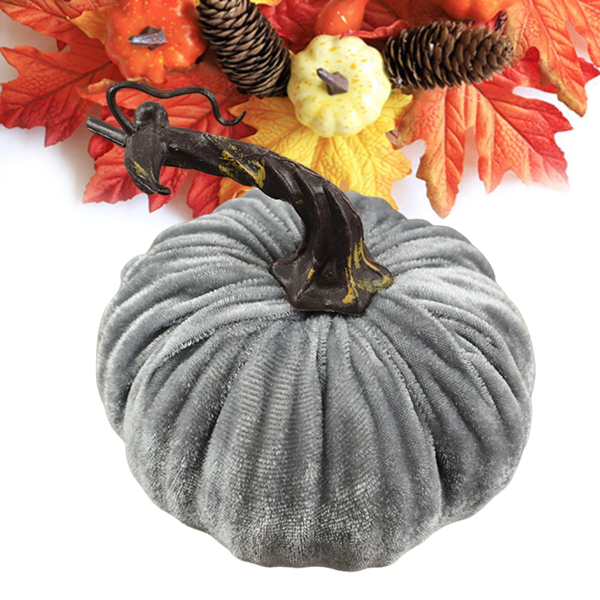 Fake Velvet Pumpkin Halloween Decoration Pumpkins Small Foam Pumpkins Autumn Table Decor Thanksgiving Photography Props acacuss