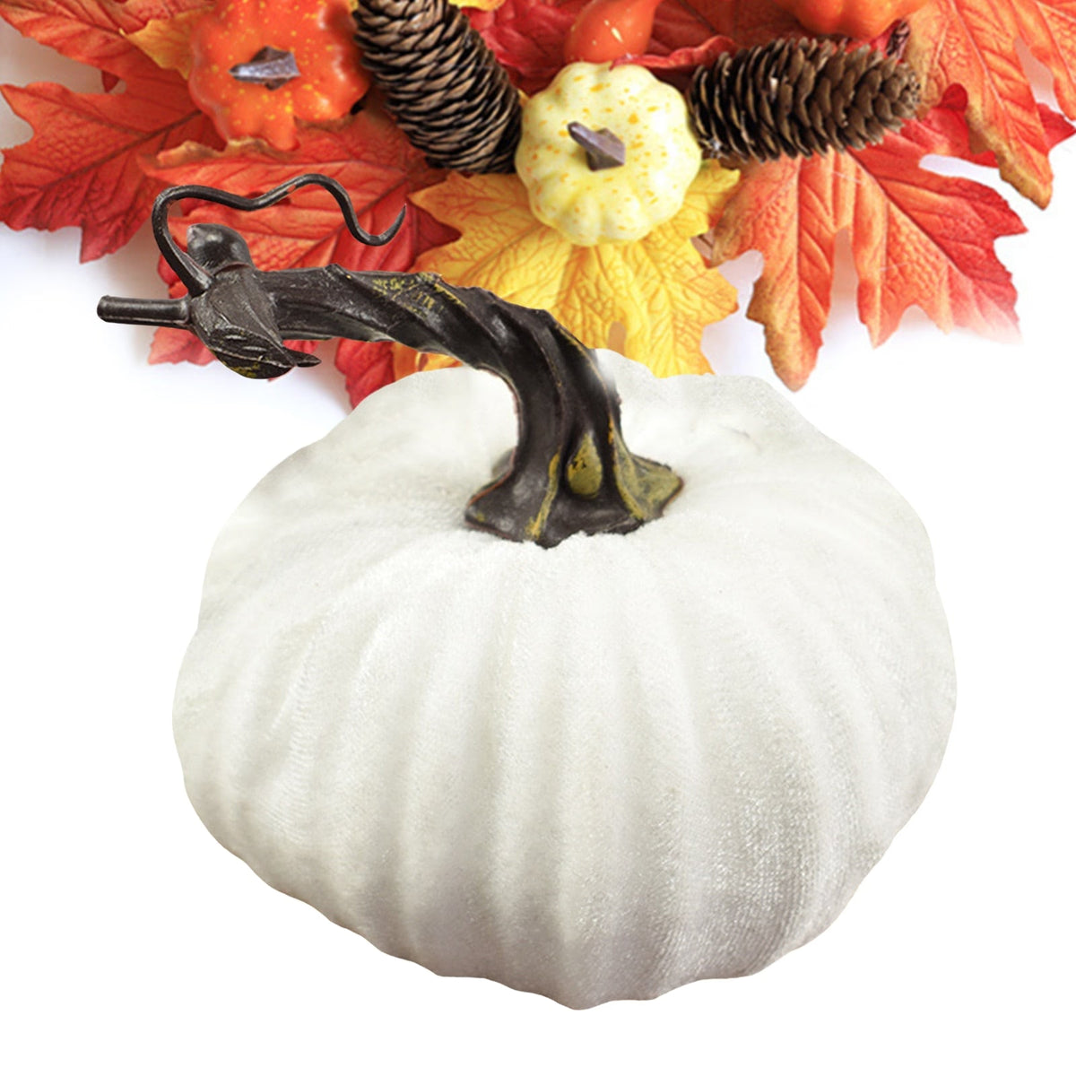 Fake Velvet Pumpkin Halloween Decoration Pumpkins Small Foam Pumpkins Autumn Table Decor Thanksgiving Photography Props acacuss