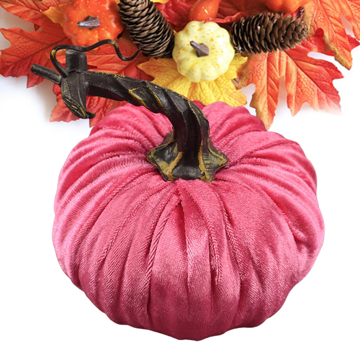 Fake Velvet Pumpkin Halloween Decoration Pumpkins Small Foam Pumpkins Autumn Table Decor Thanksgiving Photography Props acacuss