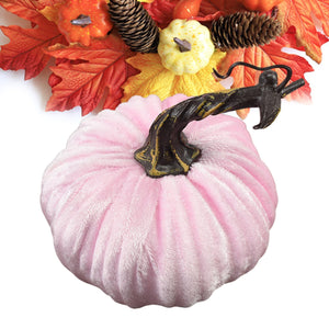 Fake Velvet Pumpkin Halloween Decoration Pumpkins Small Foam Pumpkins Autumn Table Decor Thanksgiving Photography Props acacuss