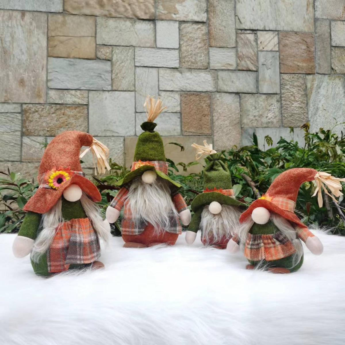 Fall Gnome Figurines Pumpkin Sunflower Swedish Elf Dwarf Plush Ornaments For Christmas Autumn Halloween Thanksgiving Decoration acacuss
