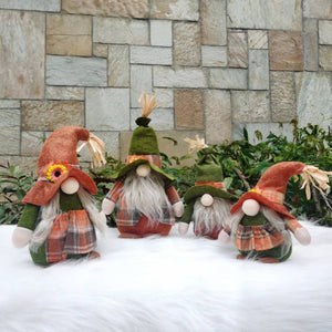 Fall Gnome Figurines Pumpkin Sunflower Swedish Elf Dwarf Plush Ornaments For Christmas Autumn Halloween Thanksgiving Decoration acacuss
