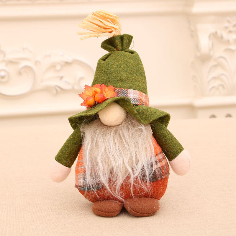 Fall Gnome Figurines Pumpkin Sunflower Swedish Elf Dwarf Plush Ornaments For Christmas Autumn Halloween Thanksgiving Decoration acacuss