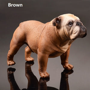 Fashion 1Pcs Beige/Brown British Bulldog Model French English Bulldog Resin Simulation Dog Sculpture Toy for Action Figure acacuss