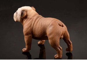 Fashion 1Pcs Beige/Brown British Bulldog Model French English Bulldog Resin Simulation Dog Sculpture Toy for Action Figure acacuss