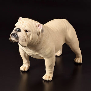 Fashion 1Pcs Beige/Brown British Bulldog Model French English Bulldog Resin Simulation Dog Sculpture Toy for Action Figure acacuss
