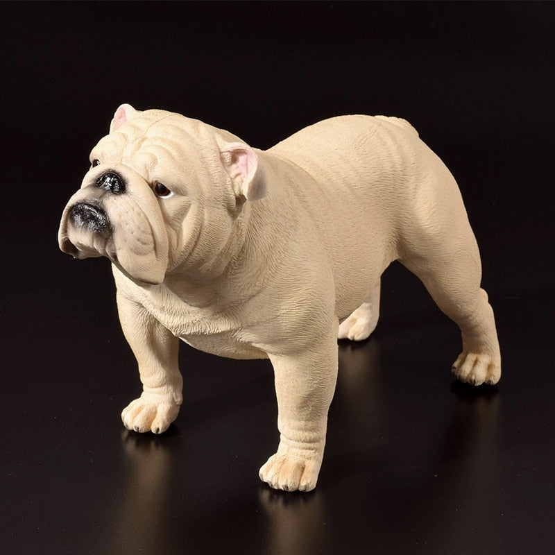 Fashion 1Pcs Beige/Brown British Bulldog Model French English Bulldog Resin Simulation Dog Sculpture Toy for Action Figure acacuss