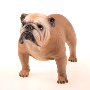 Fashion 1Pcs Beige/Brown British Bulldog Model French English Bulldog Resin Simulation Dog Sculpture Toy for Action Figure acacuss