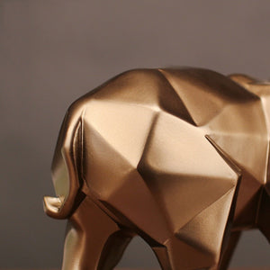 Fashion Abstract Gold Elephant Statue Resin Ornaments Home Decoration Accessories Gift Geometric Elephant Sculpture Crafts Room acacuss