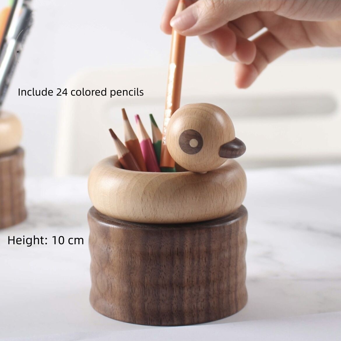 Fashion creative decor Office appliances Pen holder Solid wood hedgehog home souvenir gift for friends acacuss