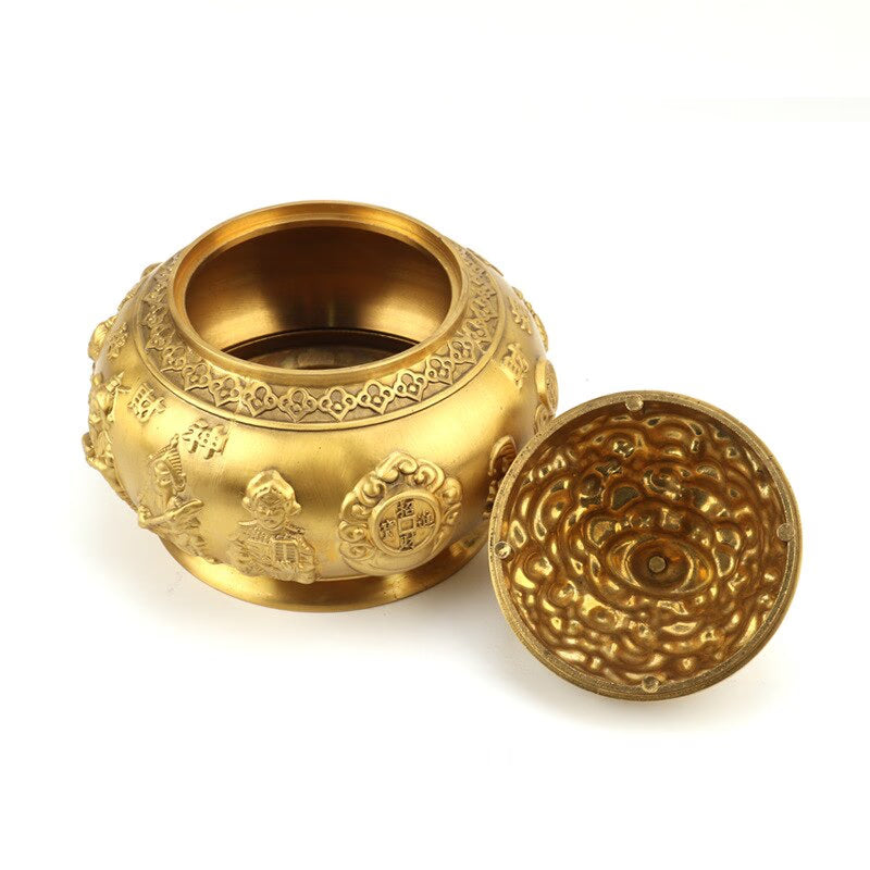 Feng Shui Copper Treasure Bowl Wealth Cornucopia Statue Handicraft Desktop Decor Home Office Decoration acacuss