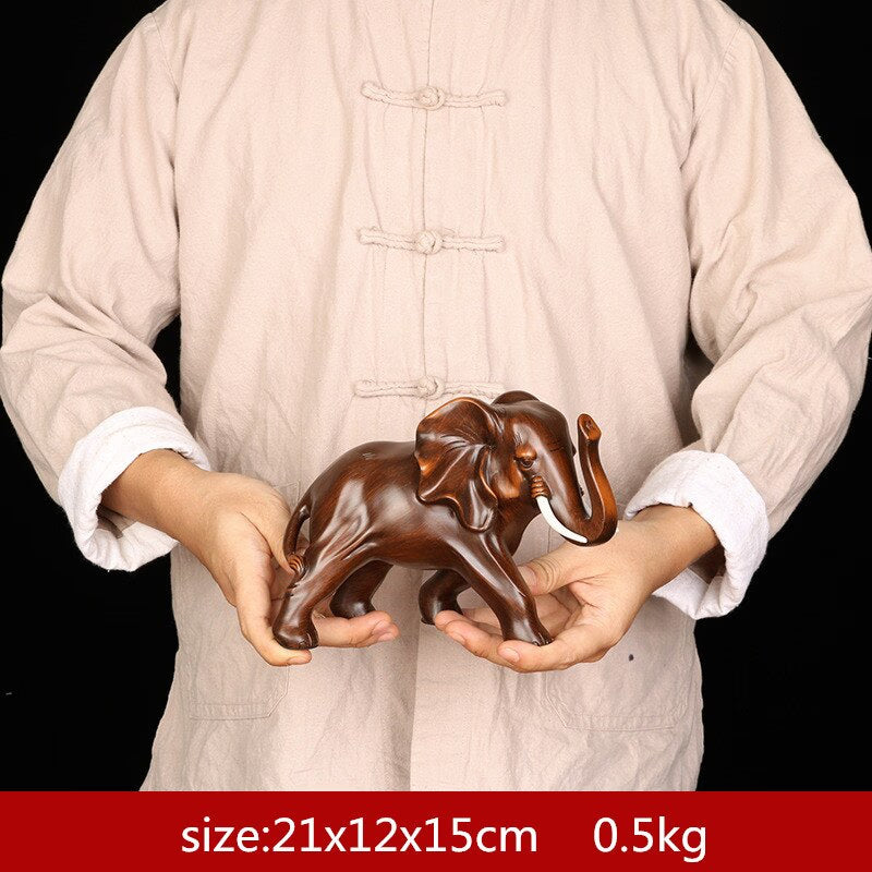 Feng Shui Elegant Elephant Resin Statue Lucky Wealth Figurine Crafts Ornaments Gift for Home Office Desktop Decoration acacuss
