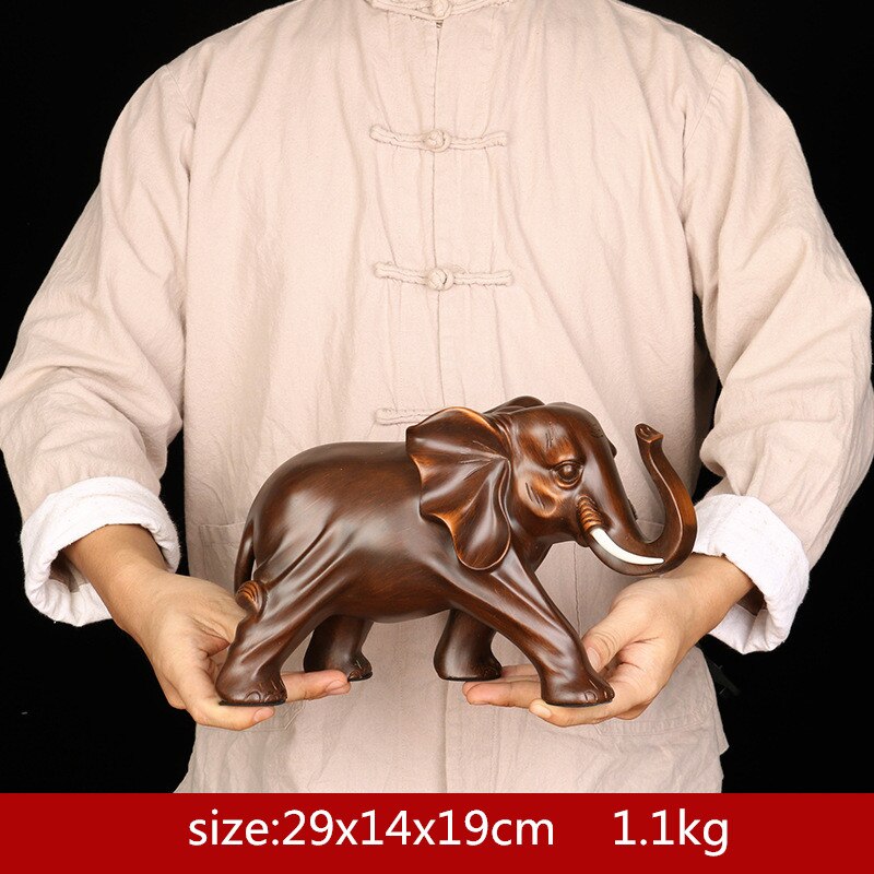 Feng Shui Elegant Elephant Resin Statue Lucky Wealth Figurine Crafts Ornaments Gift for Home Office Desktop Decoration acacuss
