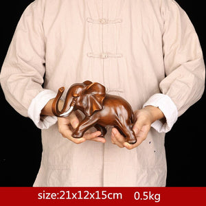 Feng Shui Elegant Elephant Resin Statue Lucky Wealth Figurine Crafts Ornaments Gift for Home Office Desktop Decoration acacuss