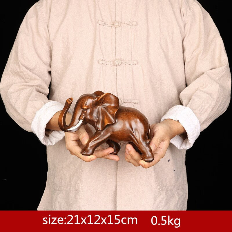 Feng Shui Elegant Elephant Resin Statue Lucky Wealth Figurine Crafts Ornaments Gift for Home Office Desktop Decoration acacuss