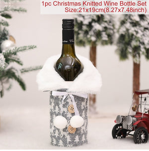 FengRise Christmas Decorations for Home Santa Claus Wine Bottle Cover Snowman Stocking Gift Holders Xmas Navidad Decor New Year acacuss