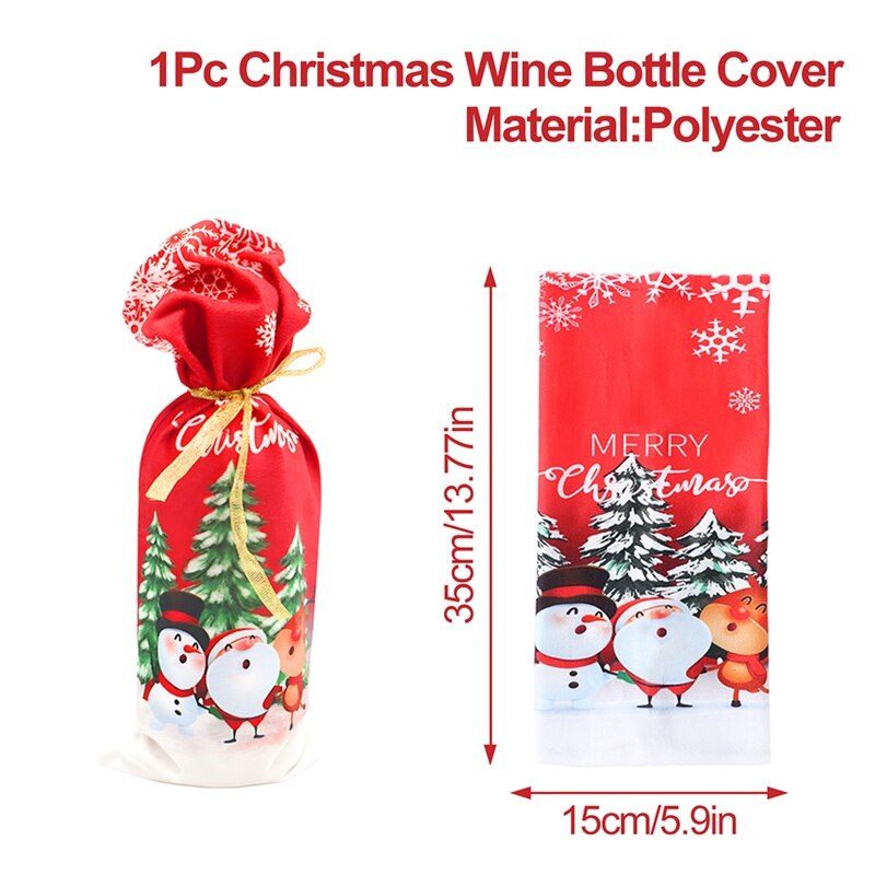 FengRise Christmas Decorations for Home Santa Claus Wine Bottle Cover Snowman Stocking Gift Holders Xmas Navidad Decor New Year acacuss